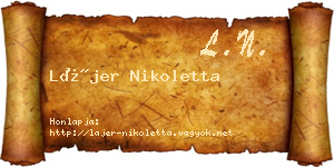 Lájer Nikoletta névjegykártya
