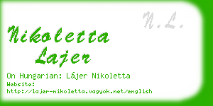 nikoletta lajer business card