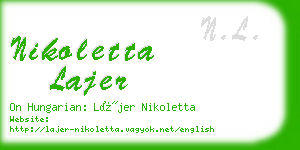 nikoletta lajer business card